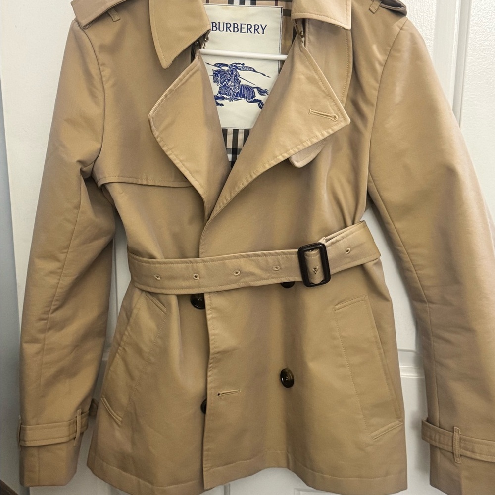 Burberry Slim Fit Cotton Blend Trench Jacket Size 4